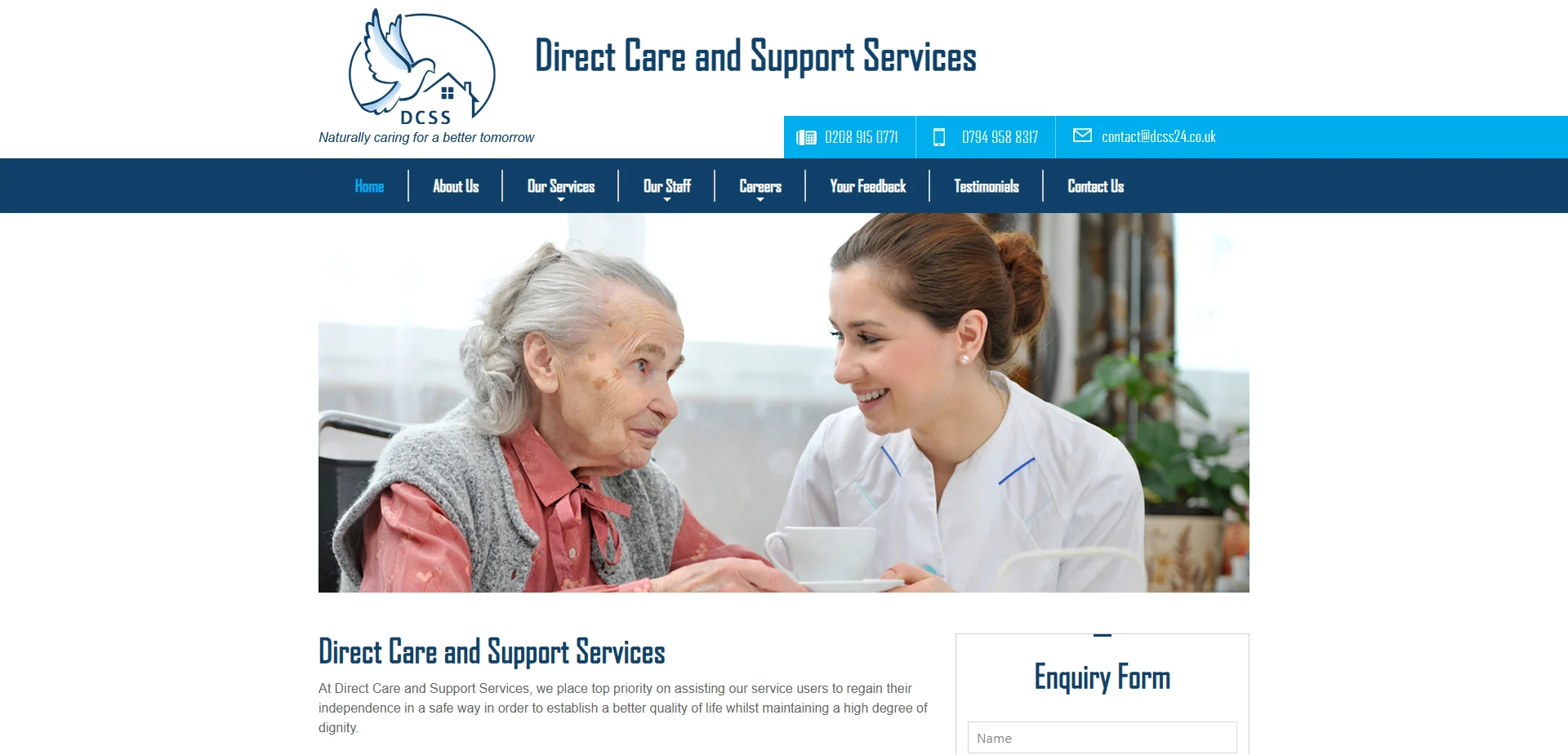 Direct Care and Support Services - Home Care & Live-In Support Website