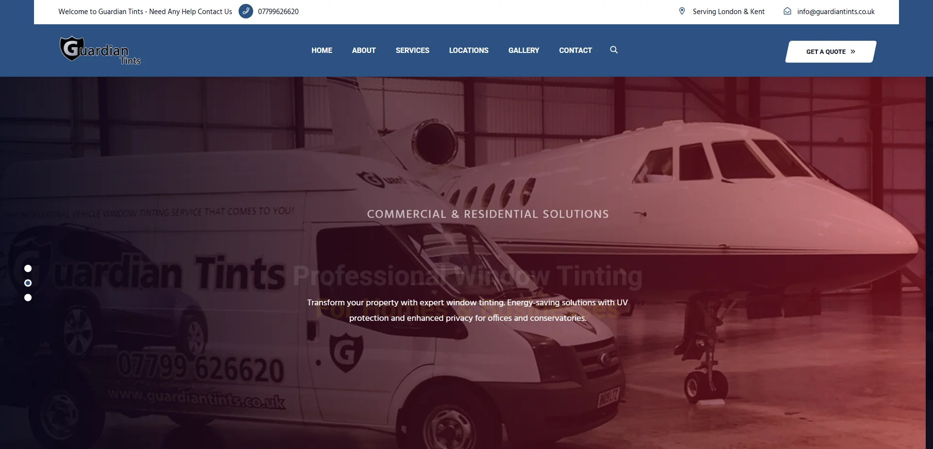 Guardian Tints - Window Tinting Services Website